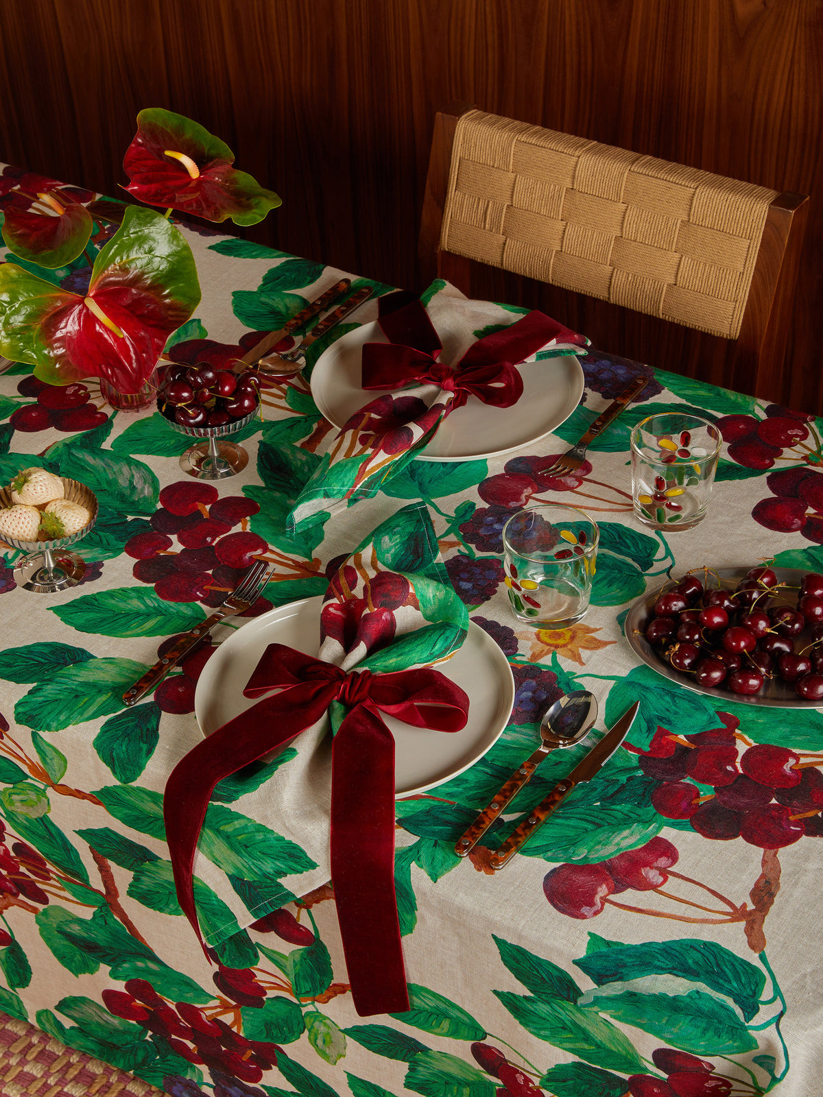 Cherries and Berries Multi Linen Napkins