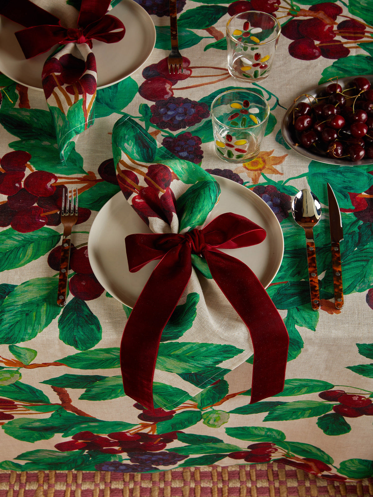Cherries and Berries Multi Linen Napkins