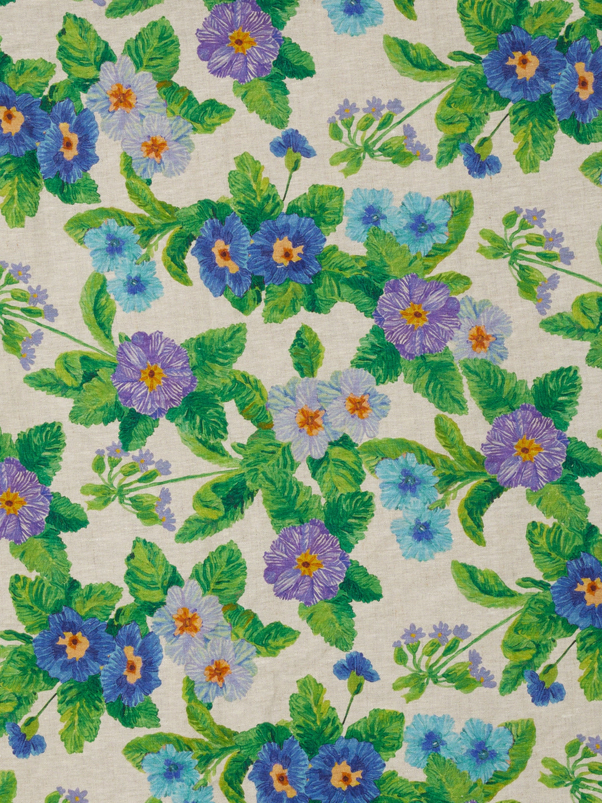 Summer Patch Blue Linen Tablecloth