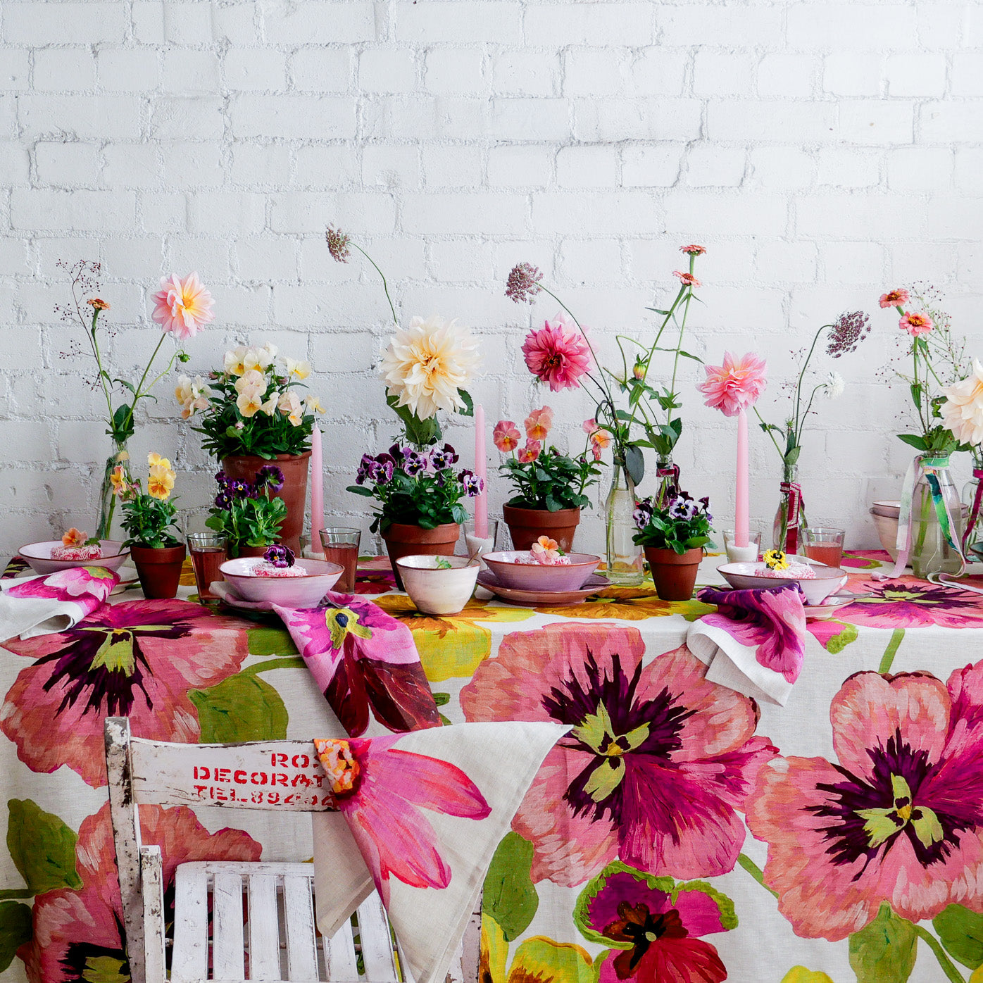 Pansies Multi Tablecloth