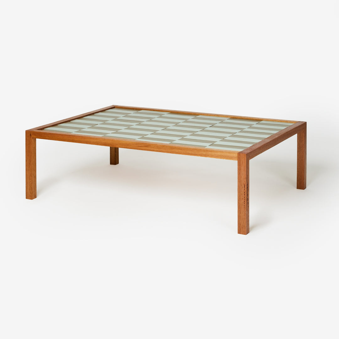 Tiled Coffee Table Blue Green | Tasmanian Oak Coffee Table With ...
