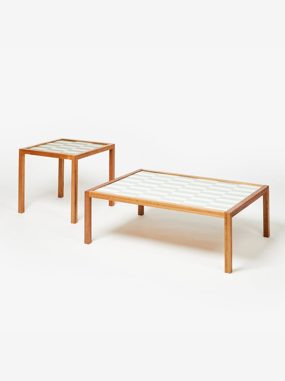 Tiled Coffee Table White Blue