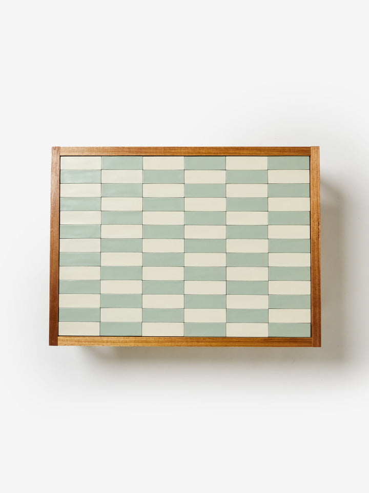 Tiled Coffee Table White Blue