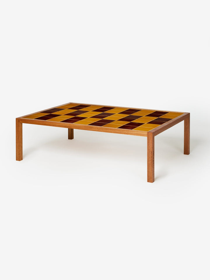 Tiled Coffee Table Chocolate Mustard