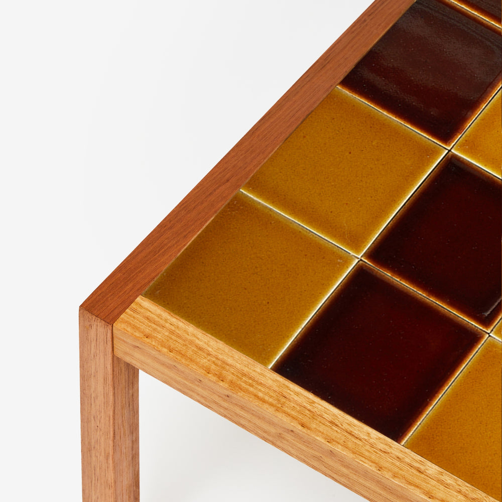 Tiled Coffee Table Chocolate Mustard