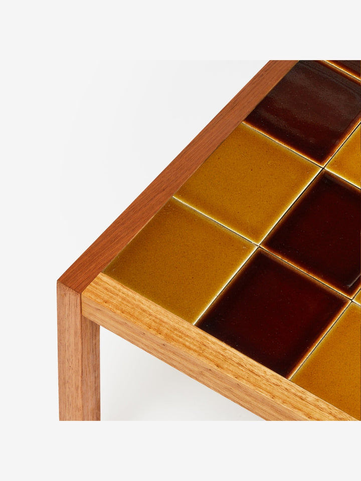 Tiled Coffee Table Chocolate Mustard