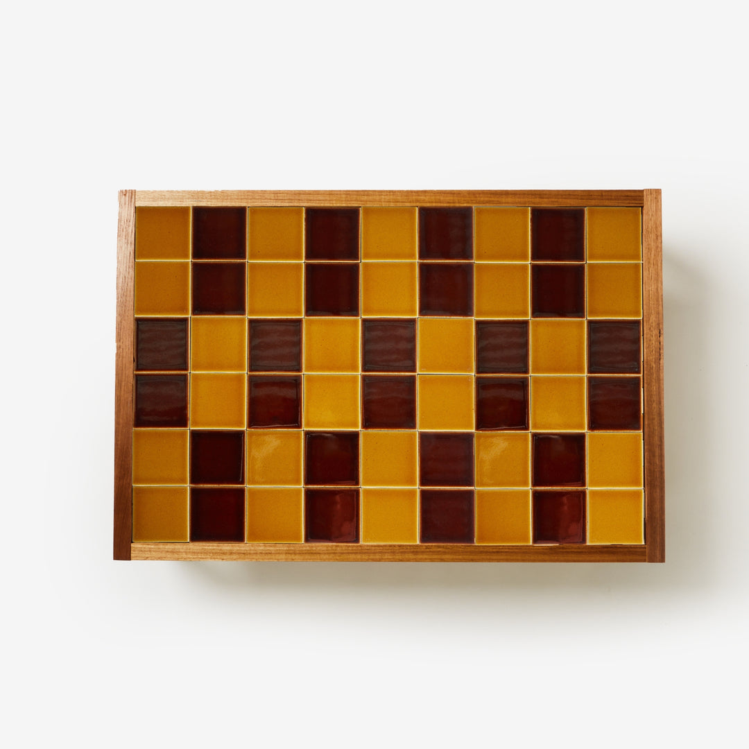 Tiled Coffee Table Chocolate Mustard