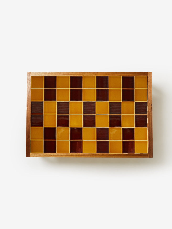 Tiled Coffee Table Chocolate Mustard