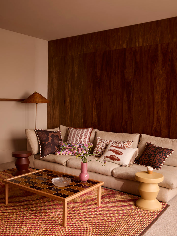 Tiled Coffee Table Chocolate Mustard