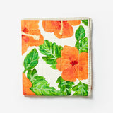 Hibiscus Coral Quilted Throw