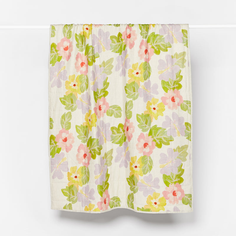 Moana Floral Multi Quilted Throw