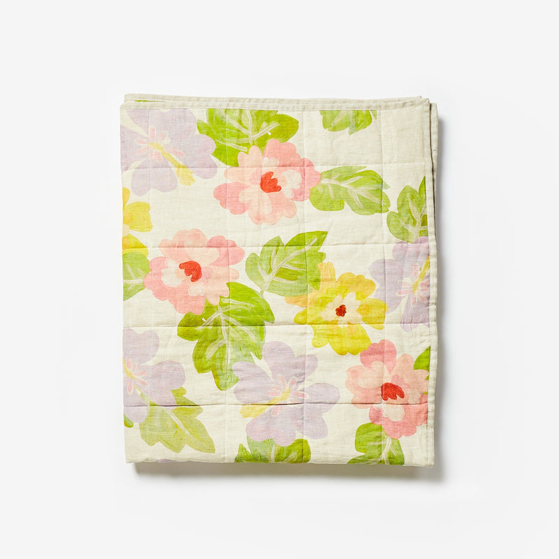 Moana Floral Multi Quilted Throw