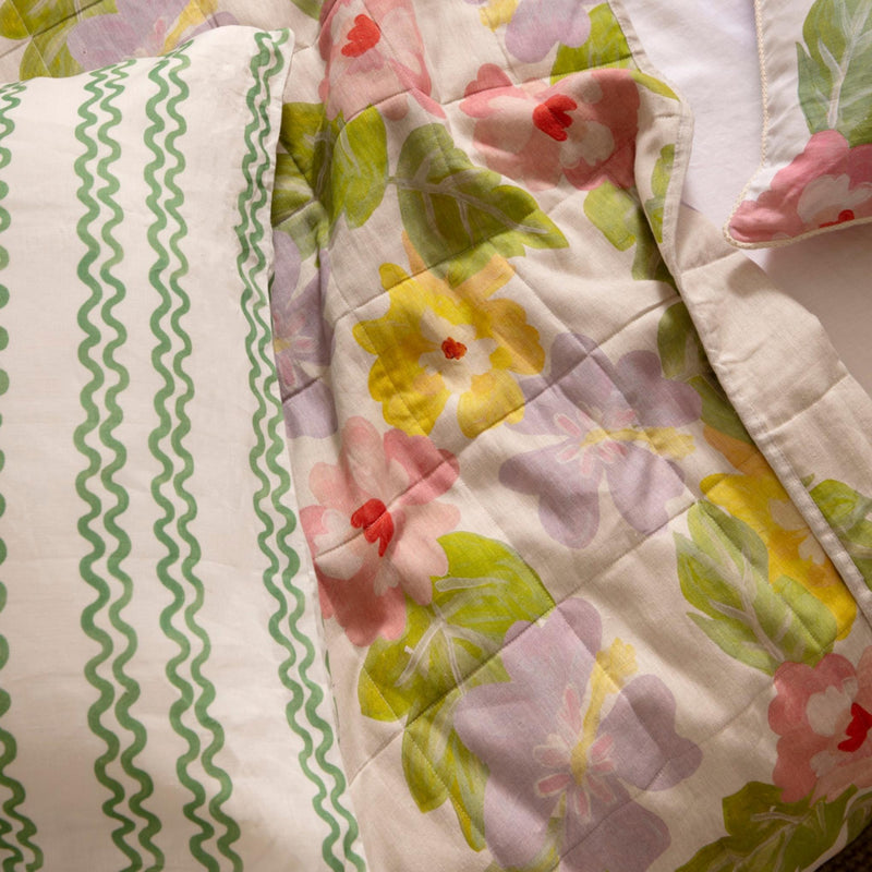 Moana Floral Multi Quilted Throw