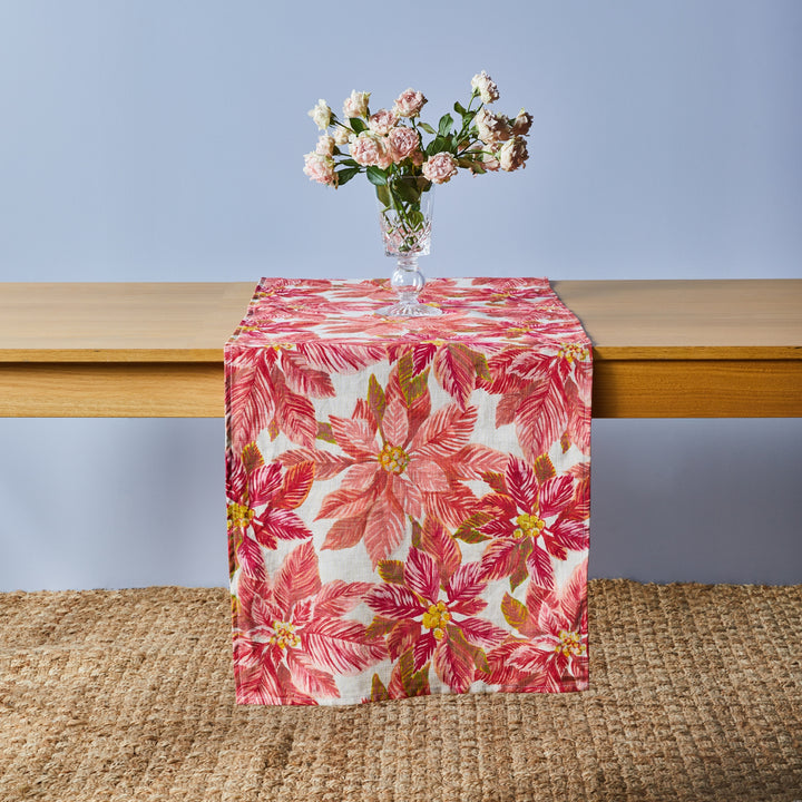 Poinsettia Red Table Runner