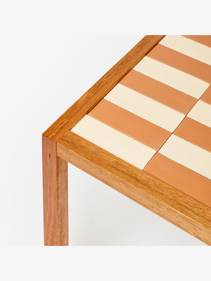 Tiled Side Table Blush Terracotta