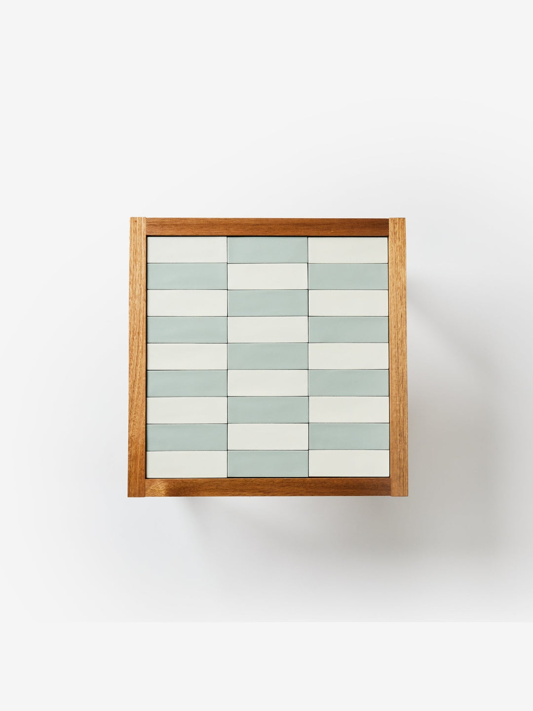 Tiled Side Table White Blue
