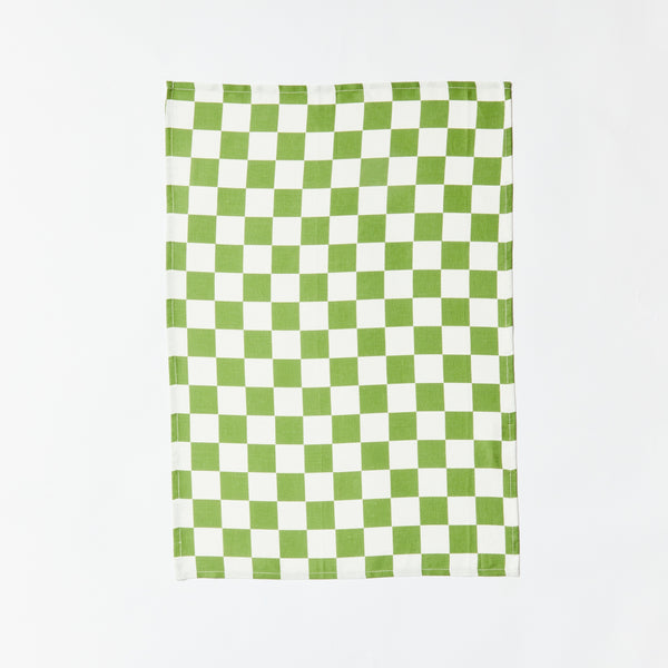 Small Checkers Thyme Tea Towel