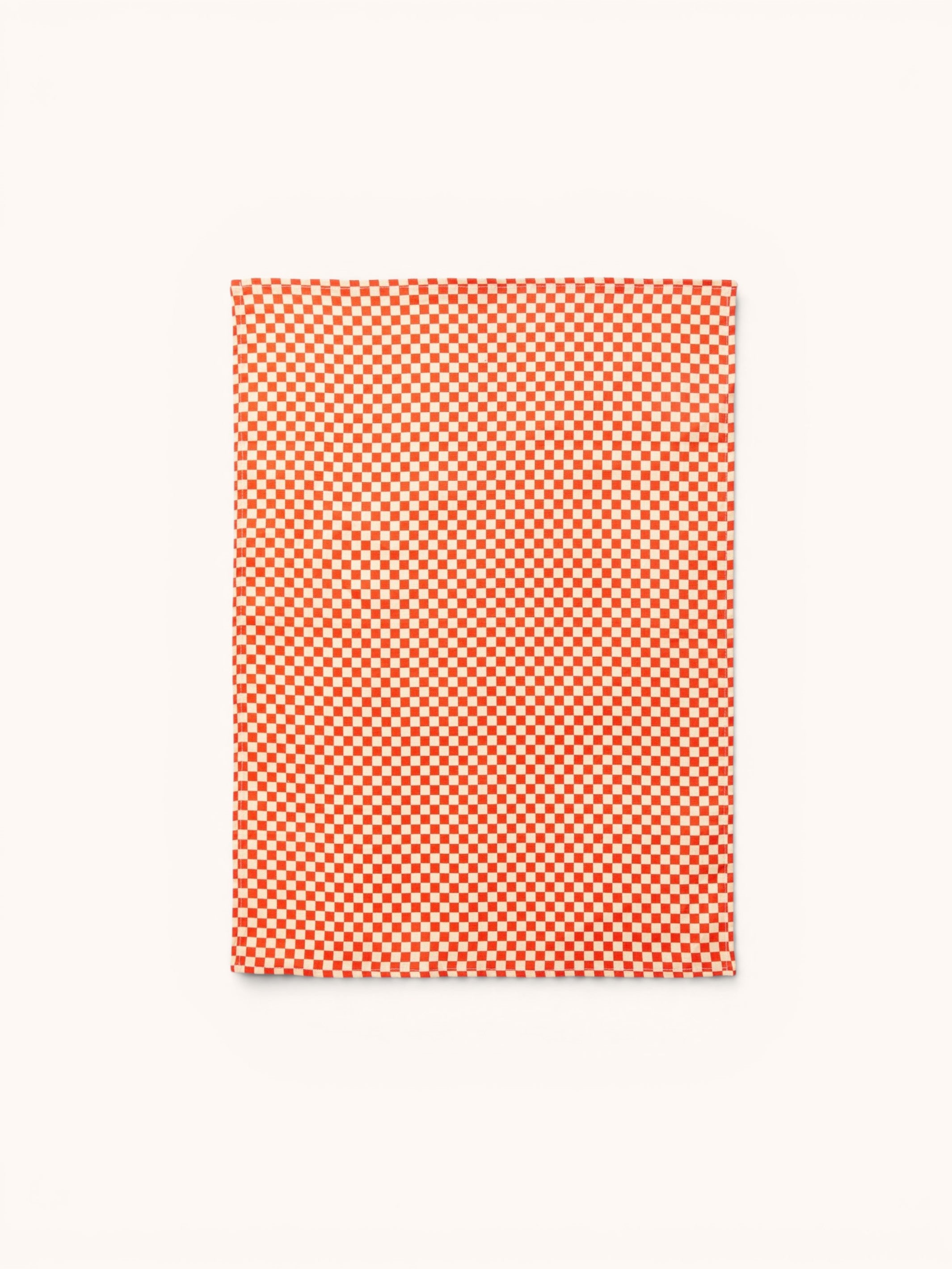 Tiny Checkers Red Tea Towel - Almost Perfect