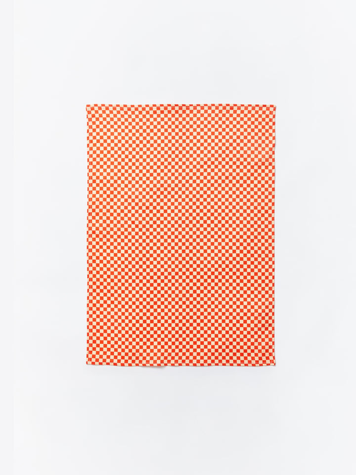 Tiny Checkers Red Tea Towel - Almost Perfect