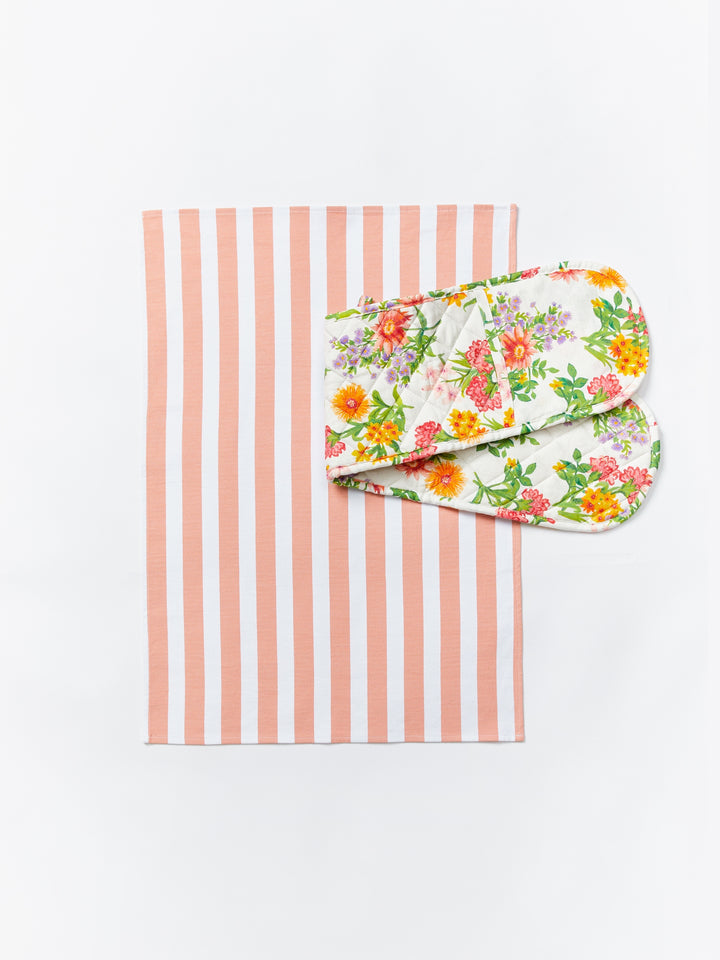 Woven Stripe Pink Tea Towel - Almost Perfect