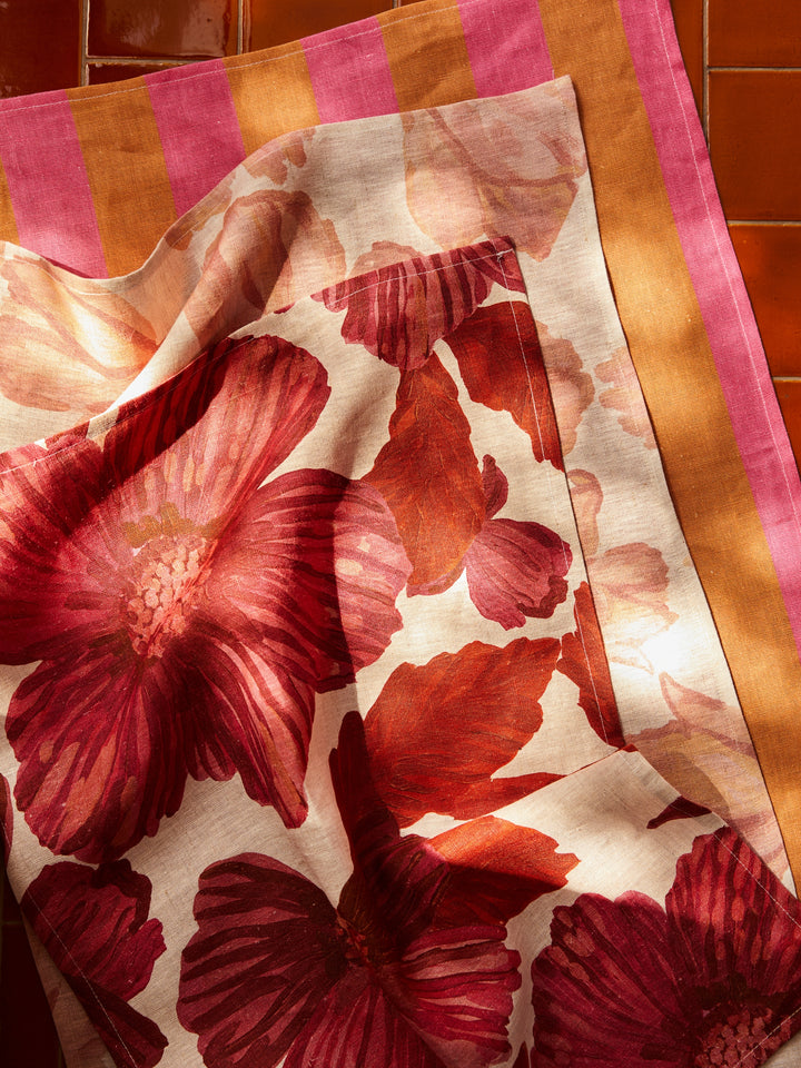 Leon Cerise Tea Towel