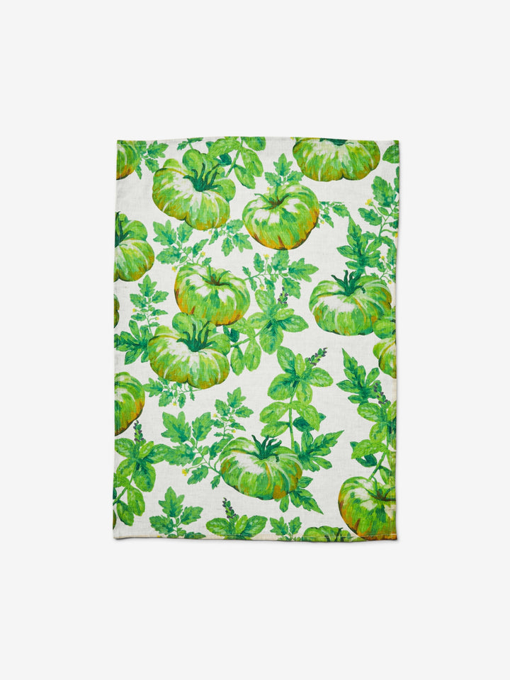 Heirloom Green Linen Tea Towel