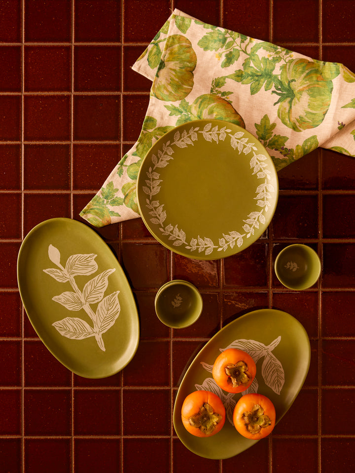 Heirloom Green Linen Tea Towel