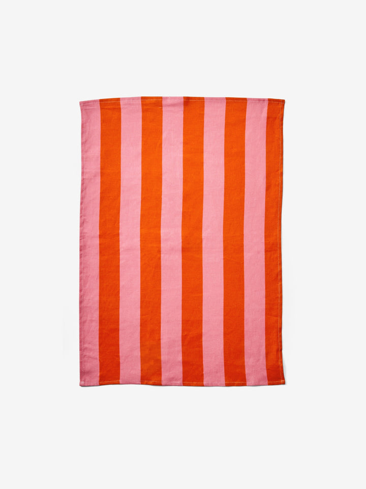 Bold Stripe Sorbet Linen Tea Towel