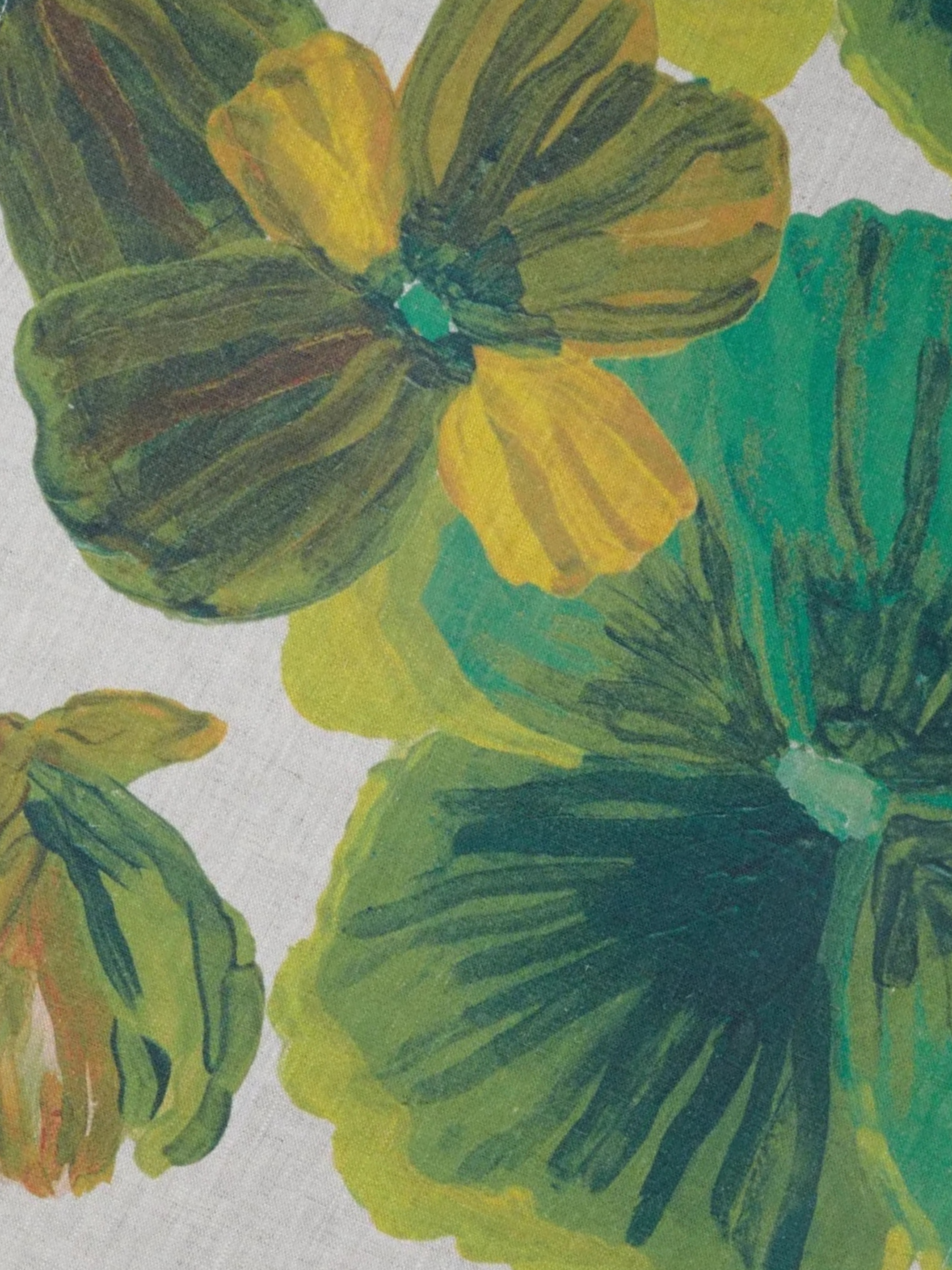 Wild Pansy Verde Tea Towel