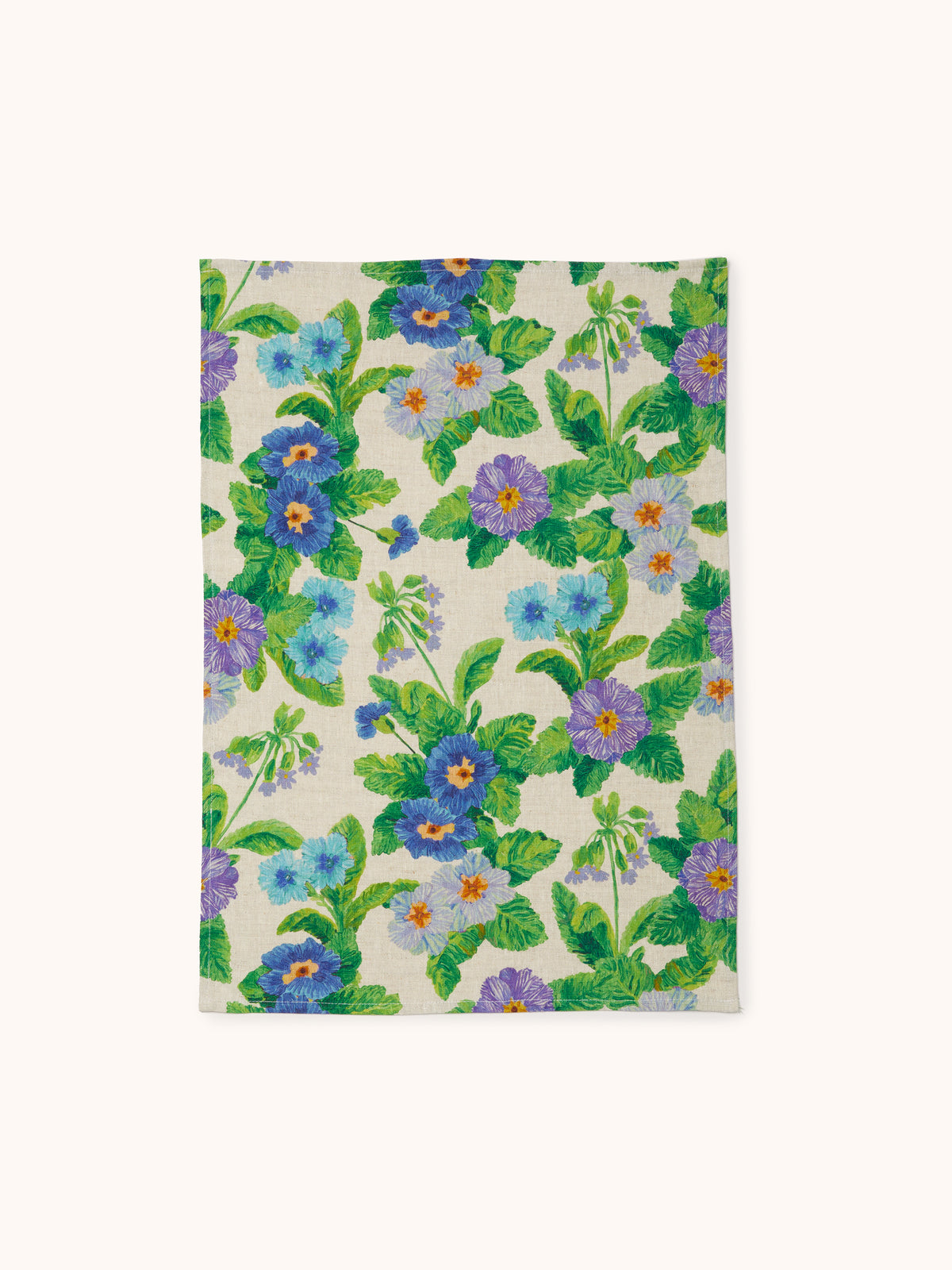 Summer Patch Blue Linen Tea Towel