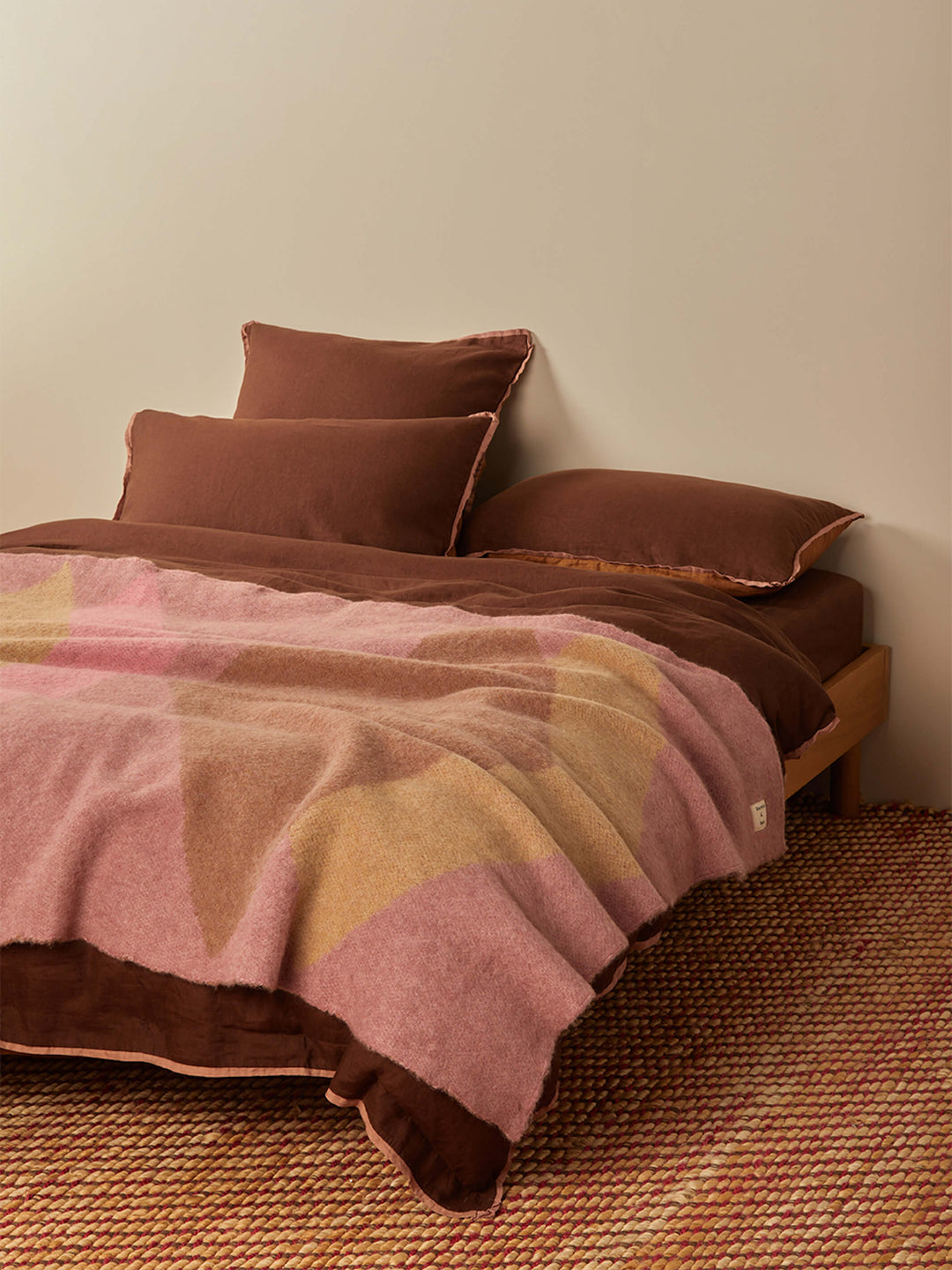 Geometric Pink Mohair Throw