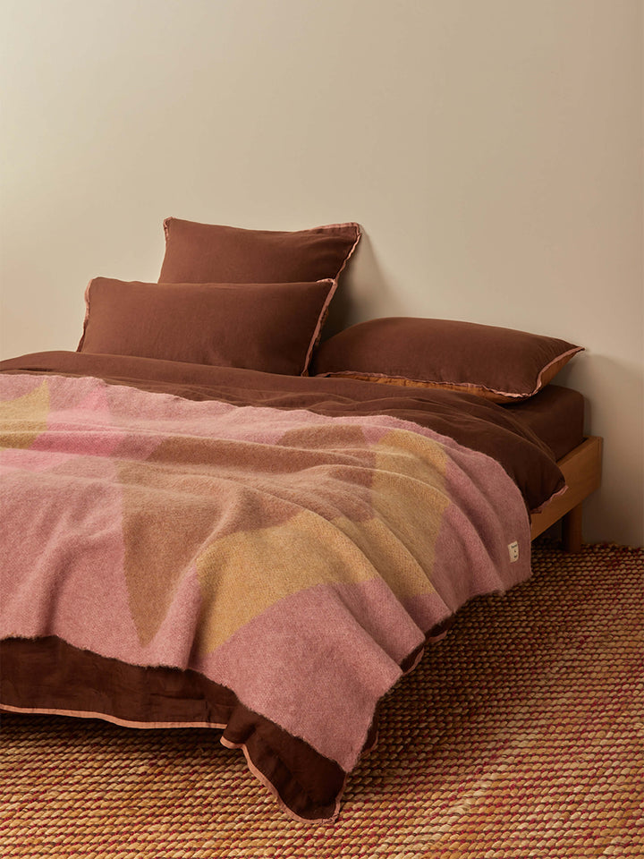 Geometric Pink Mohair Throw