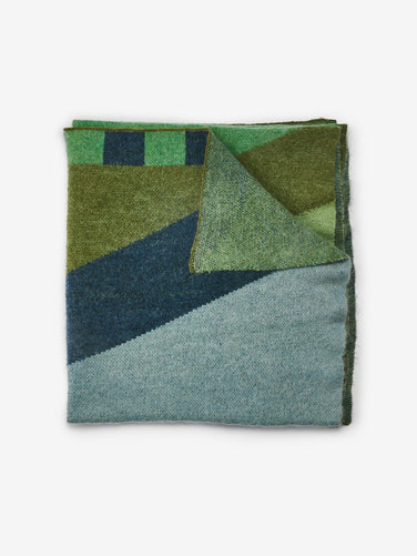 Geometric Green Mohair Throw