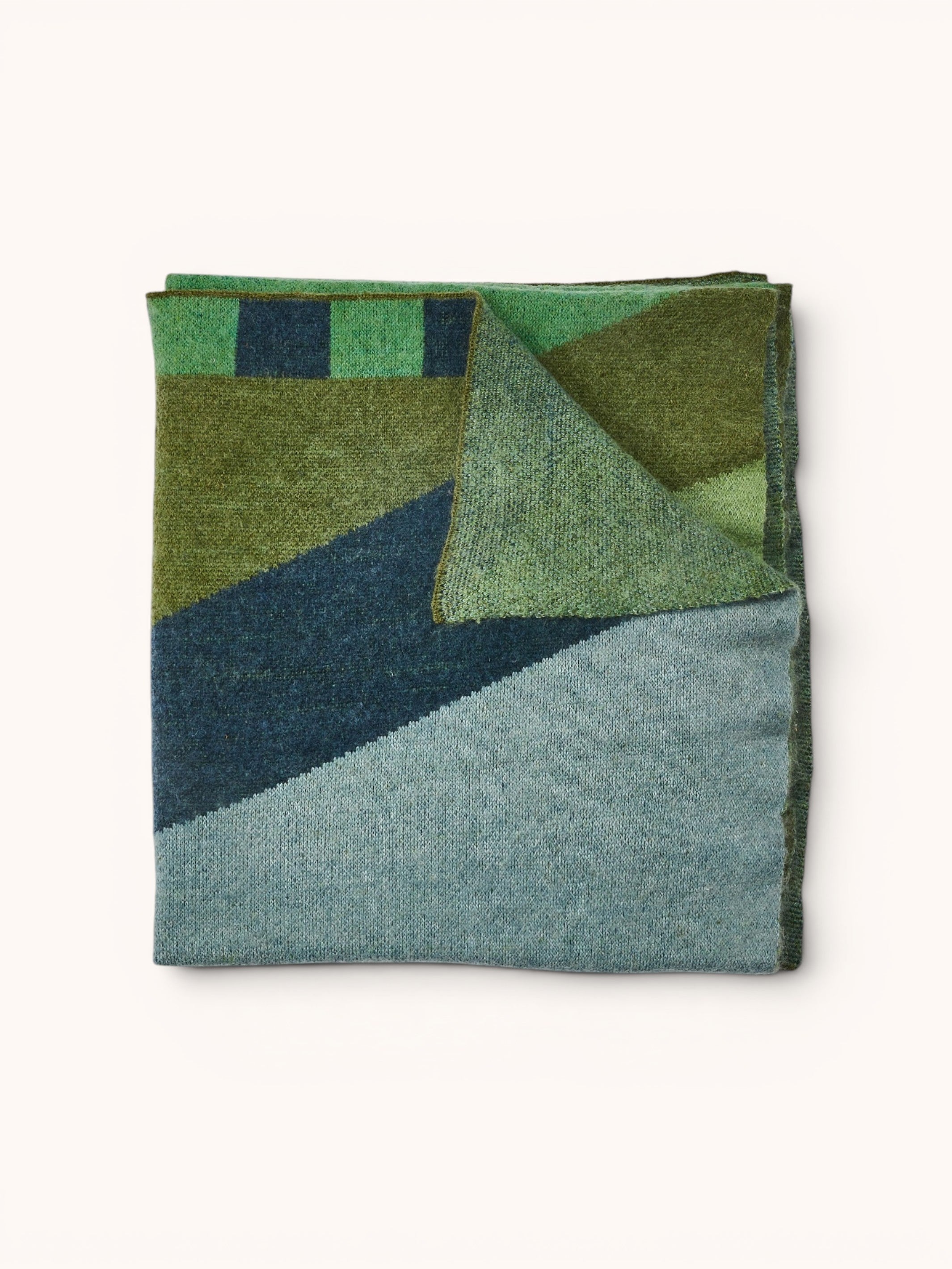 Geometric Green Mohair Throw