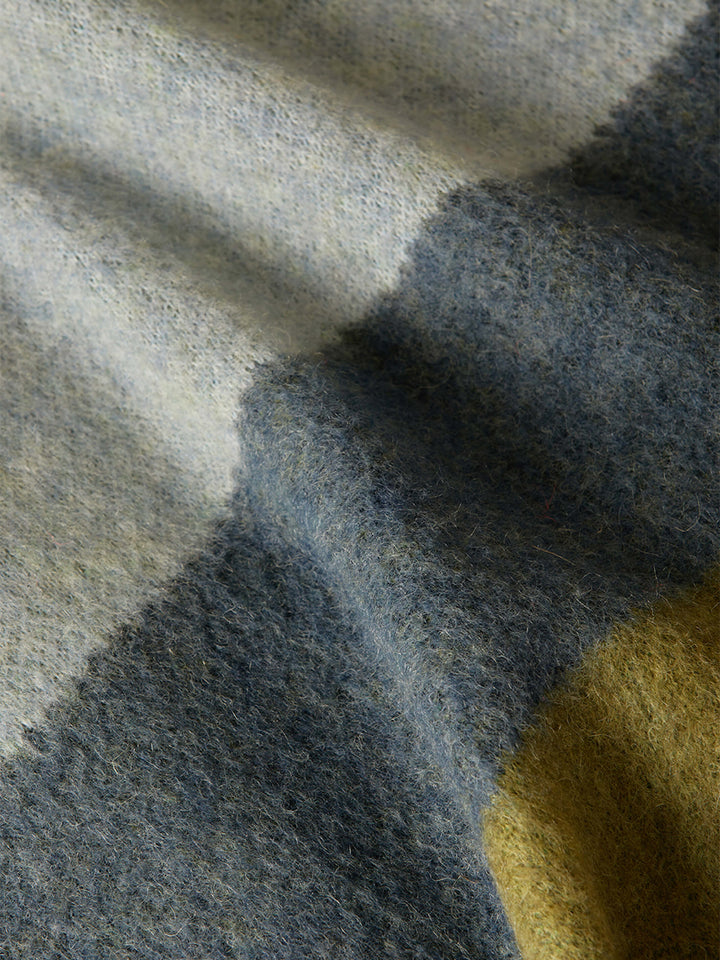 Geometric Green Mohair Throw