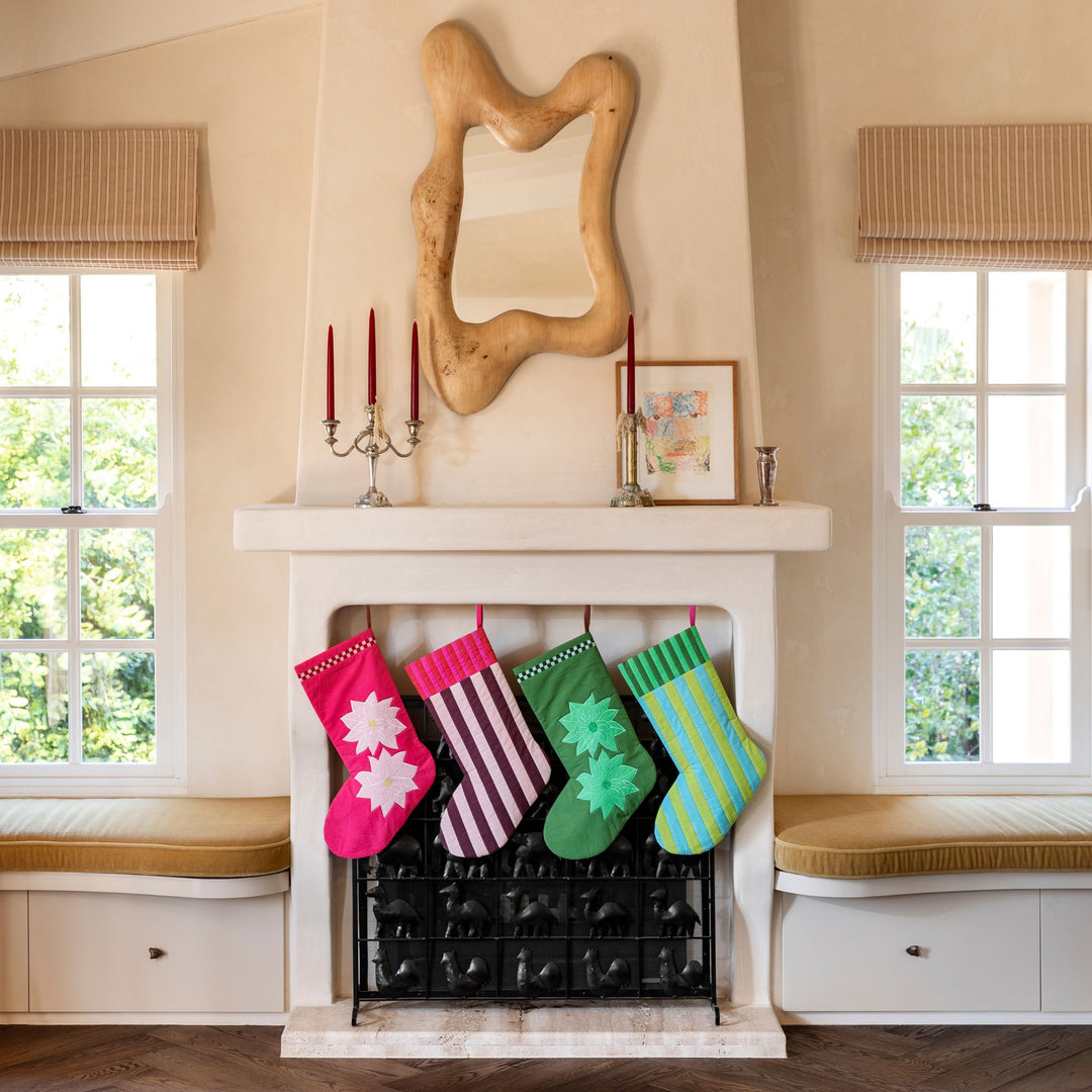 Stripe Pink Christmas Stocking