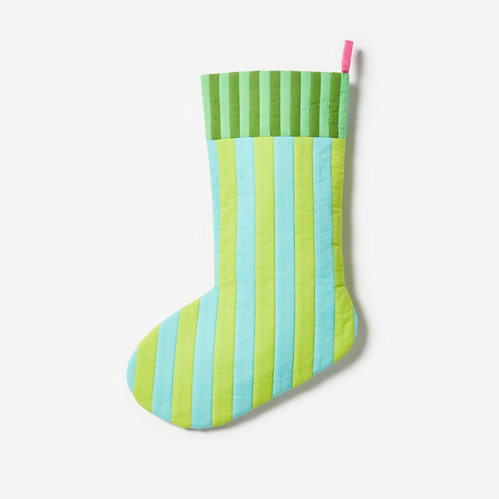 Stripe Green Christmas Stocking