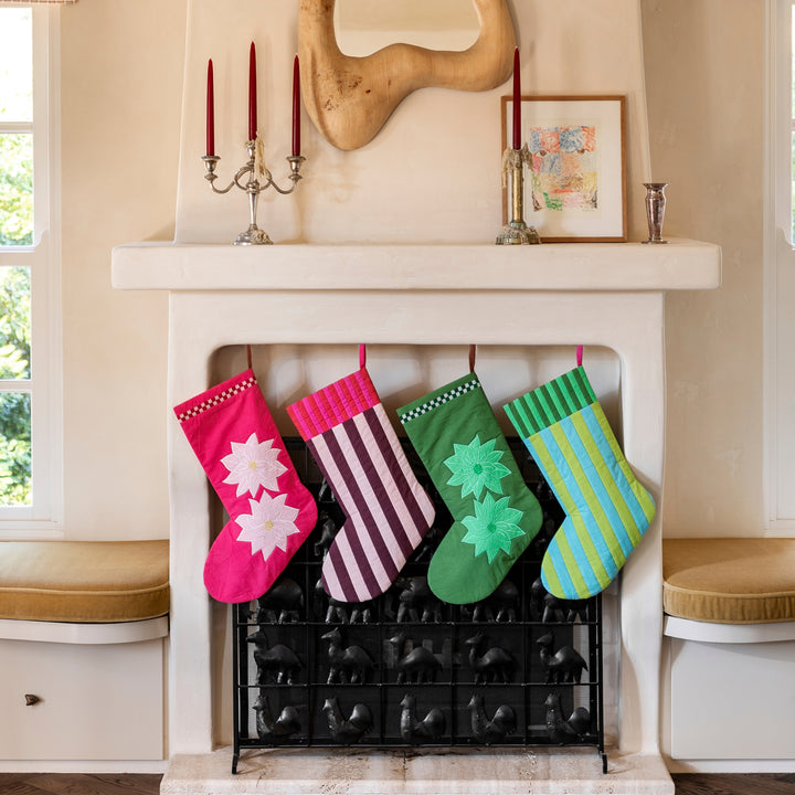 Stripe Green Christmas Stocking