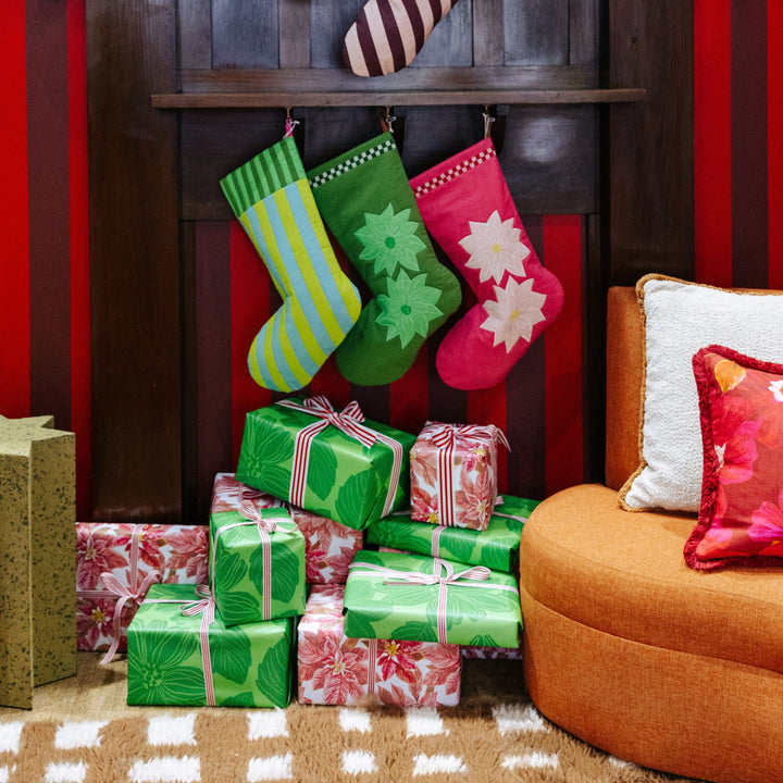 Stripe Green Christmas Stocking