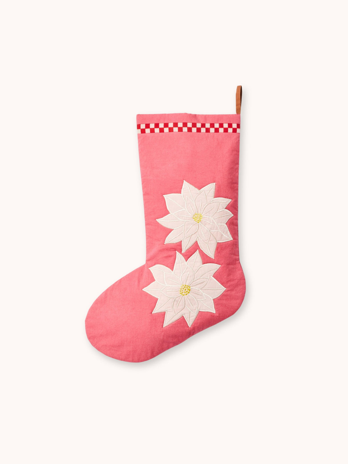 Poinsettia Pink Christmas Stocking