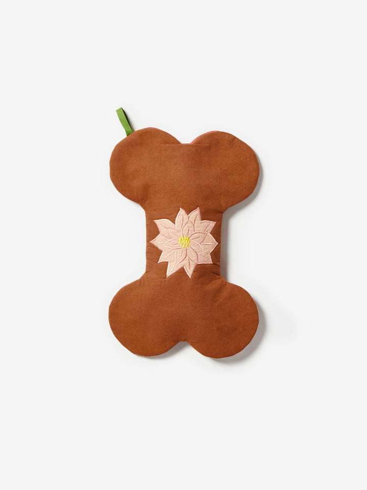Poinsettia Puppy Christmas Stocking