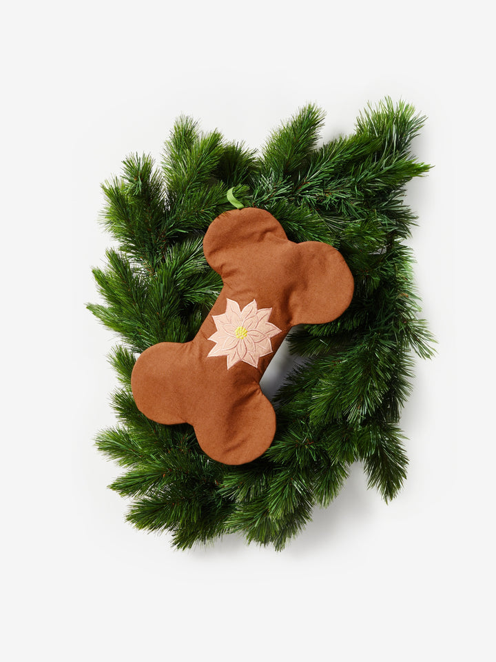 Poinsettia Puppy Christmas Stocking