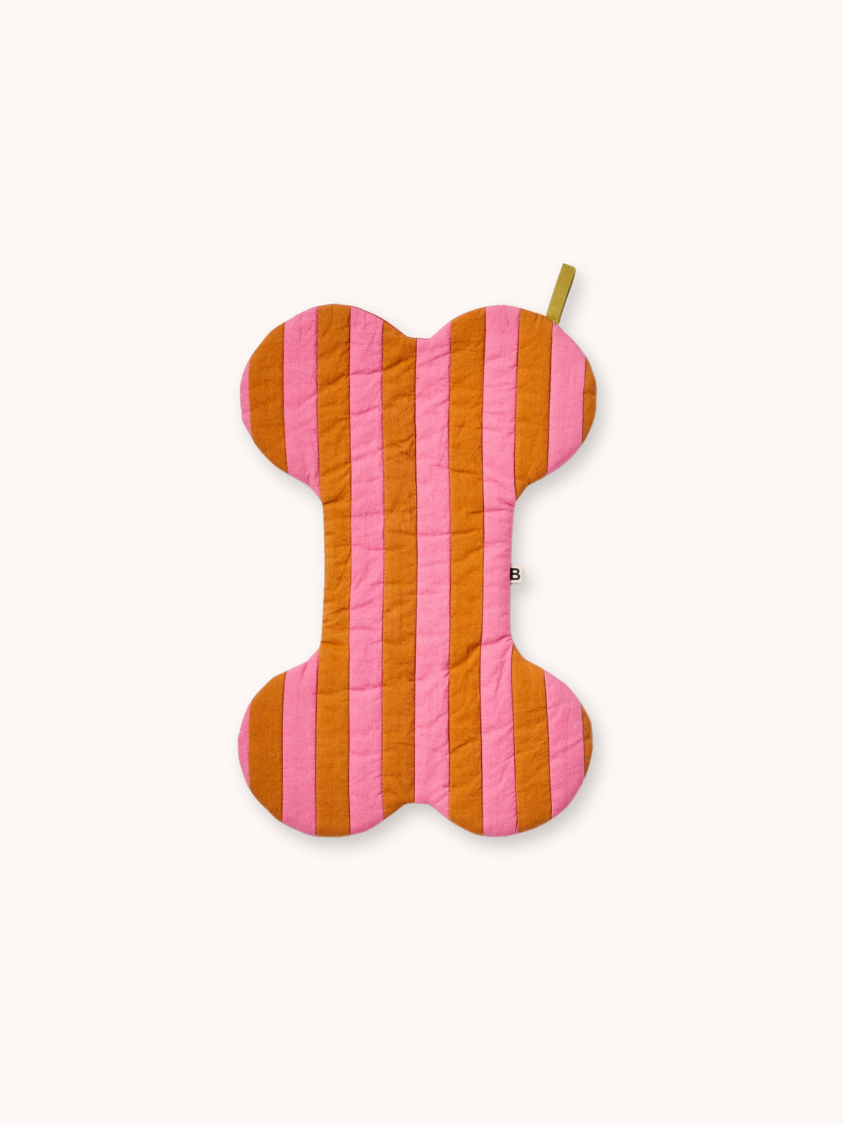 Stripe Puppy Tan Pink Christmas Stocking
