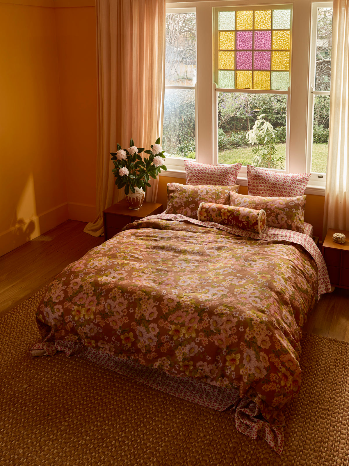 Buttercup Rust Linen Standard Pillowcases