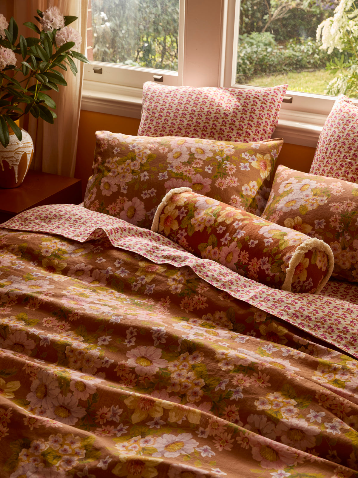 Petit Madeline Pink Linen Flat Sheet