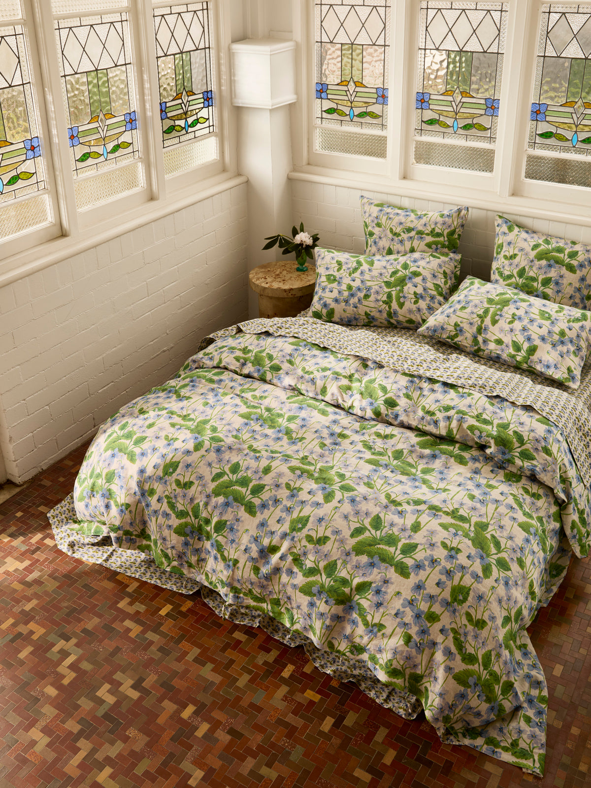 Lilas Blue Linen European Pillowcases