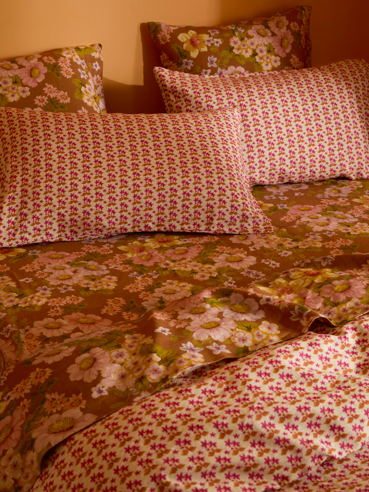 Buttercup Rust Linen Flat Sheet