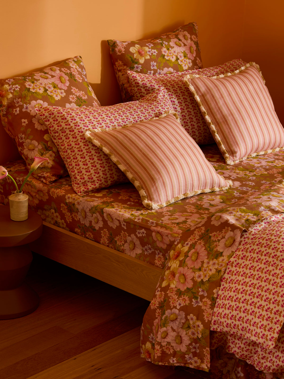 Buttercup Rust Linen Fitted Sheet