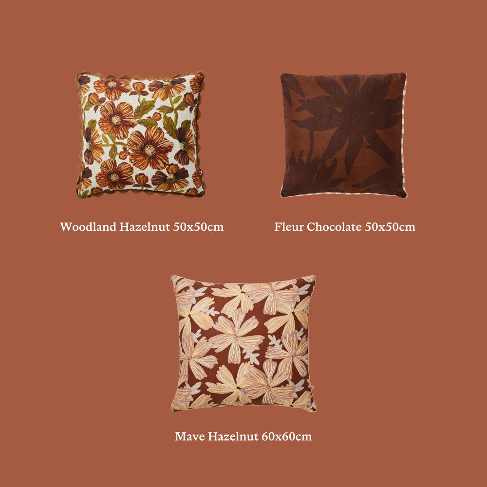 The Hazelnut Curation | Styling Ideas | Three Brown Cushions
