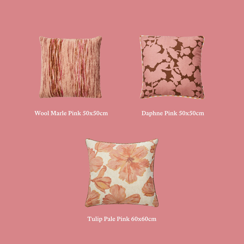 The Rose Curation | Styling Ideas | Three Pink Cushions